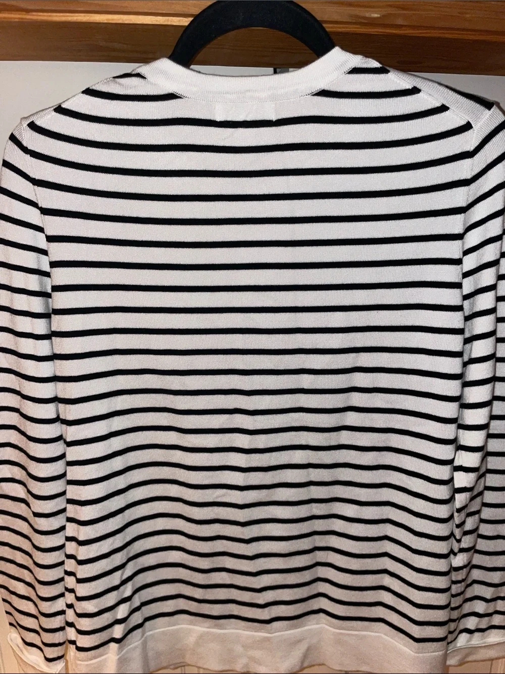 Charter Club Black and White Striped Button-Front Cardigan - Picture 6 of 6